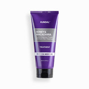 ProtoClinical k-beauty KUNDAL HONEY & MACADAΜΙΑ Hydro-Intensive Protein Premium Hair Treatment 200ml #ACACIA MORINGA olive-centered graphic with pale yellow and lavender tones on a light background