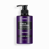 ProtoClinical k-beauty KUNDAL HONEY & MACADAΜΙΑ Hydro-Intensive Protein Premium Hair Treatment 500ml #ROSE WOOD single dark mauve treatment bottle centered on a pale lilac background
