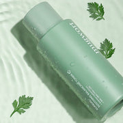 ProtoClinical k-beauty KUNDAL Mugwort Soothing Balancing Toner 200ml soft green beauty graphic with diagonal olive shading on a pale mint background.
