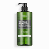 ProtoClinical k-beauty KUNDAL Tea Tree & Macadamia Deep Cleansing Shampoo 1058ml #WHITE MUSK single shampoo bottle in a front-facing product shot on a clean white background