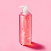 ProtoClinical k-beauty soft pink beauty graphic with a darker rose vertical form on a light background.