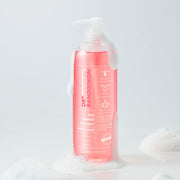 ProtoClinical k-beauty soft peach vertical beauty glow with pale aqua side shading on a light background.