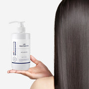 ProtoClinical k-beauty Dr.BANGGIWON LAB TREATMENT RX 480ml white pump bottle with cream spill on a vivid blue background and white pedestal