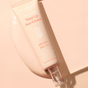 ProtoClinical k-beauty DR.BANGGIWON Personal Tone Up Sun Cream #02 Beige 50ml SPF50+ PA++++ single beige sun cream package centered on a warm beige background.