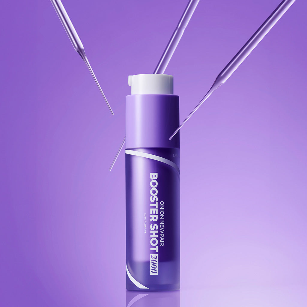 ProtoClinical k-beauty purple gradient graphic with soft vertical bands.
