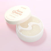 ProtoClinical k-beauty PETITFEE Aura Quartz Eye Mask Pure Opal 80g (40 Patches) single centered eye mask package with a pale yellow middle and soft pink side panels on a light background