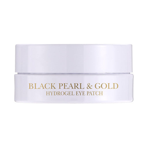 ProtoClinical k-beauty PETITFEE Black Pearl & Gold Hydrogel Eye Patch (1.4g X 60 Patches) single pale lavender package laid horizontally on a white background