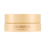 ProtoClinical k-beauty PETITFEE Gold Snail Hydrogel Eye Patch (1.4g X 60 Patches) two warm gold eye patches side by side on a pale blue and white background