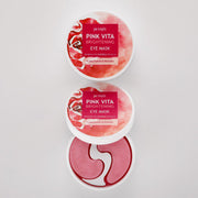 ProtoClinical k-beauty PETITFEE Pink Vita Brightening Eye Mask 70g (60 Patches) single bright pink eye mask package standing upright on a pale aqua and white background