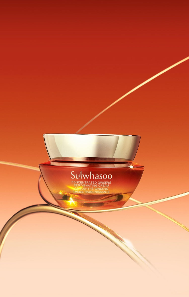 ProtoClinical k-beauty Sulwhasoo Concentrated Ginseng Renewing Cream 30ml warm red and beige product image on a light background.