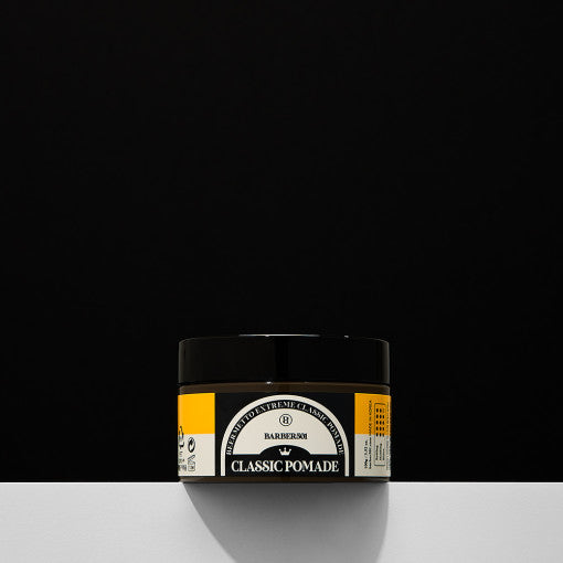 ProtoClinical k-beauty BARBER501 BEER METTO EXTREME CLASSIC POMADE 100g front-facing pomade jar with branded label details on a light background