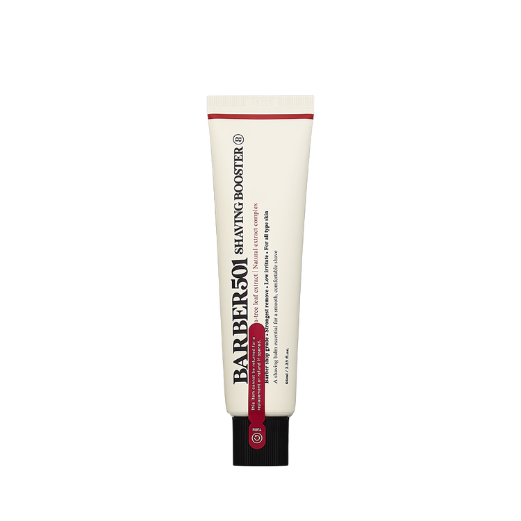 ProtoClinical k-beauty BARBER501 Shaving Booster Balm 66ml Red(Tea Tree) product packaging shown on a clean white background.