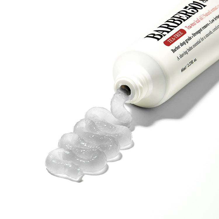 ProtoClinical k-beauty BARBER501 Shaving Booster Balm 66ml Red(Tea Tree) product packaging shown on a clean white background.