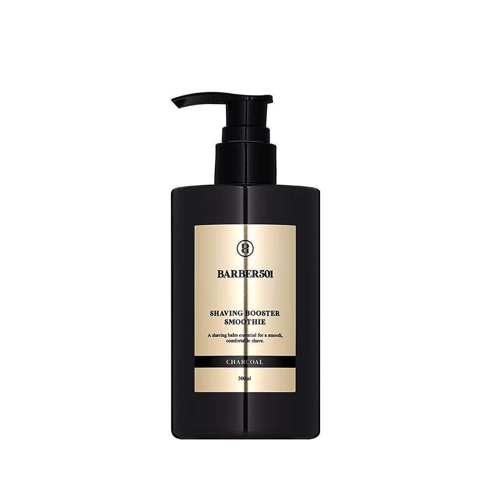 ProtoClinical k-beauty BARBER501 Shaving Booster Smoothie 300ml #CHARCOAL product image on a clean white background.