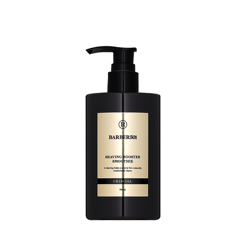ProtoClinical k-beauty BARBER501 Shaving Booster Smoothie 300ml #CHARCOAL product image on a clean white background.