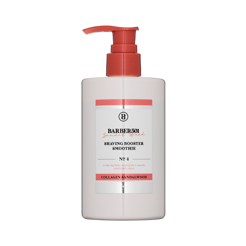 ProtoClinical k-beauty BARBER501 Shaving Booster Smoothie 300ml #Collagen Sandalwood single shaving cream packshot on a clean white background