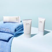 ProtoClinical k-beauty blue beauty product detail on a pale background.