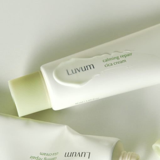 ProtoClinical k-beauty Luvum Calming Repair Cica Cream 50ml single pale green package on a light background.