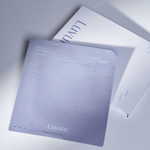 ProtoClinical k-beauty Luvum Pore Reset Mud Mask 16g X 5pcs single mud mask package centered in a square packshot on a light background