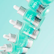 ProtoClinical k-beauty Anua PDRN Hyaluronic Acid Capsule 100 Serum 30ml single aqua serum bottle standing vertically on a pale pink and light blue background