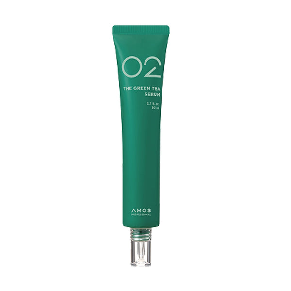 ProtoClinical k-beauty amos PROFESSIONAL THE GREEN TEA SERUM 80ml shown in product packaging on a light background.