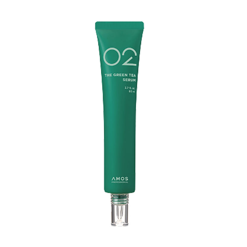 ProtoClinical k-beauty amos PROFESSIONAL THE GREEN TEA SERUM 80ml shown in product packaging on a light background.