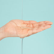 ProtoClinical k-beauty soft aqua beauty graphic with a warm beige center band on a light background.