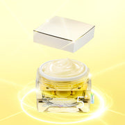ProtoClinical k-beauty numbuzin No.5 Vitamin Glutathione Dark Spot Laser Cream 50ml single round yellow cream jar centered on a pale yellow background.