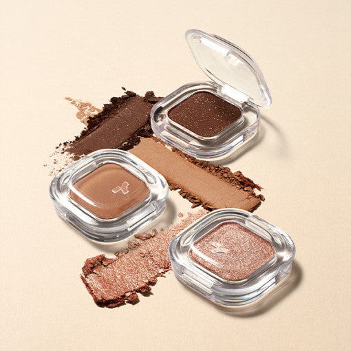 ProtoClinical k-beauty TONYMOLY Eye Tone Single Eye Shadow #414~#427 single square eye shadow compact centered on a cream background with pale yellow side highlights