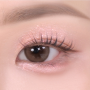 ProtoClinical k-beauty TONYMOLY Eye Tone Single Eye Shadow #414~#427 single square eye shadow swatch centered on a soft pink background with warm rosy-brown tones