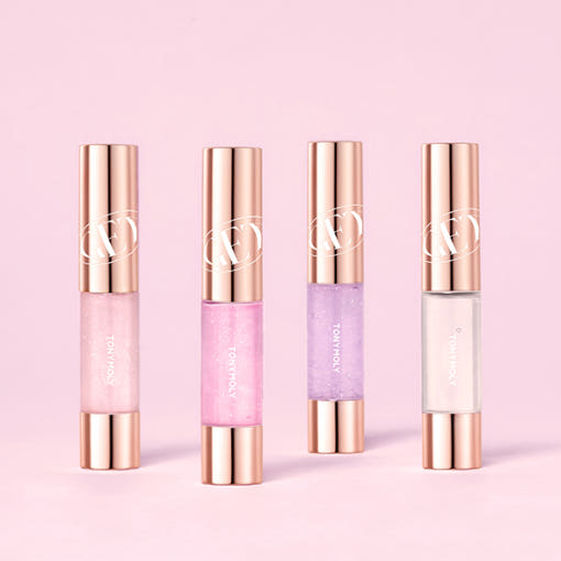 ProtoClinical k-beauty TONYMOLY Get it Tint Plumper bright pink vertical lip tint swatch with pale gray side shading on a light background
