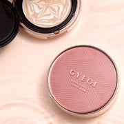 ProtoClinical k-beauty rosy pink beauty product silhouette with dark green side accents on a pale background.