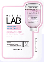 ProtoClinical k-beauty TONYMOLY Master Lab Sheet Mask 19g X 10ea single rectangular sheet mask packet in a centered vertical layout on a light background