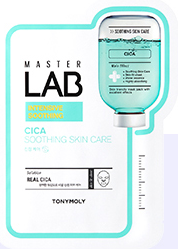 ProtoClinical k-beauty TONYMOLY Master Lab Sheet Mask 19g X 10ea single rectangular sheet mask packet in a centered vertical layout on a light background