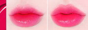 ProtoClinical k-beauty TONYMOLY PERFECT LIPS SHOCKING LIP (14 Colors) 4g two side-by-side bright pink lip swatches on a pale background