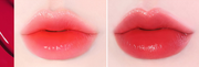 ProtoClinical k-beauty TONYMOLY PERFECT LIPS SHOCKING LIP (14 Colors) 4g two side-by-side fuchsia pink and berry rose lip swatches on a pale background