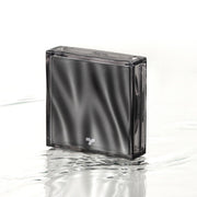 ProtoClinical k-beauty charcoal beauty product silhouette with pale side highlights on a white background.