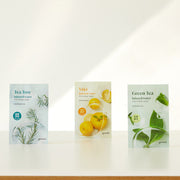 ProtoClinical k-beauty goodal Mild Sheet Mask 20g X 10ea (3-type) square sheet mask package graphic with soft green and cream tones on a light background