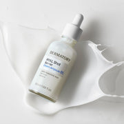 ProtoClinical k-beauty DERMATORY Hyal Shot Barrier cream Ampoule B5 50ml single upright beige ampoule bottle centered on a pale neutral background