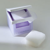 ProtoClinical k-beauty DERMATORY Hypoallergenic Cica Rescue Gauze Pad 200ml (80ea) single upright product package centered on a cool gray and lavender background with a white horizontal band