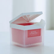 ProtoClinical k-beauty DERMATORY Retinal Lifting Ampoule Pad 80 Pads single upright pink ampoule pad container centered on a pale aqua and lavender background