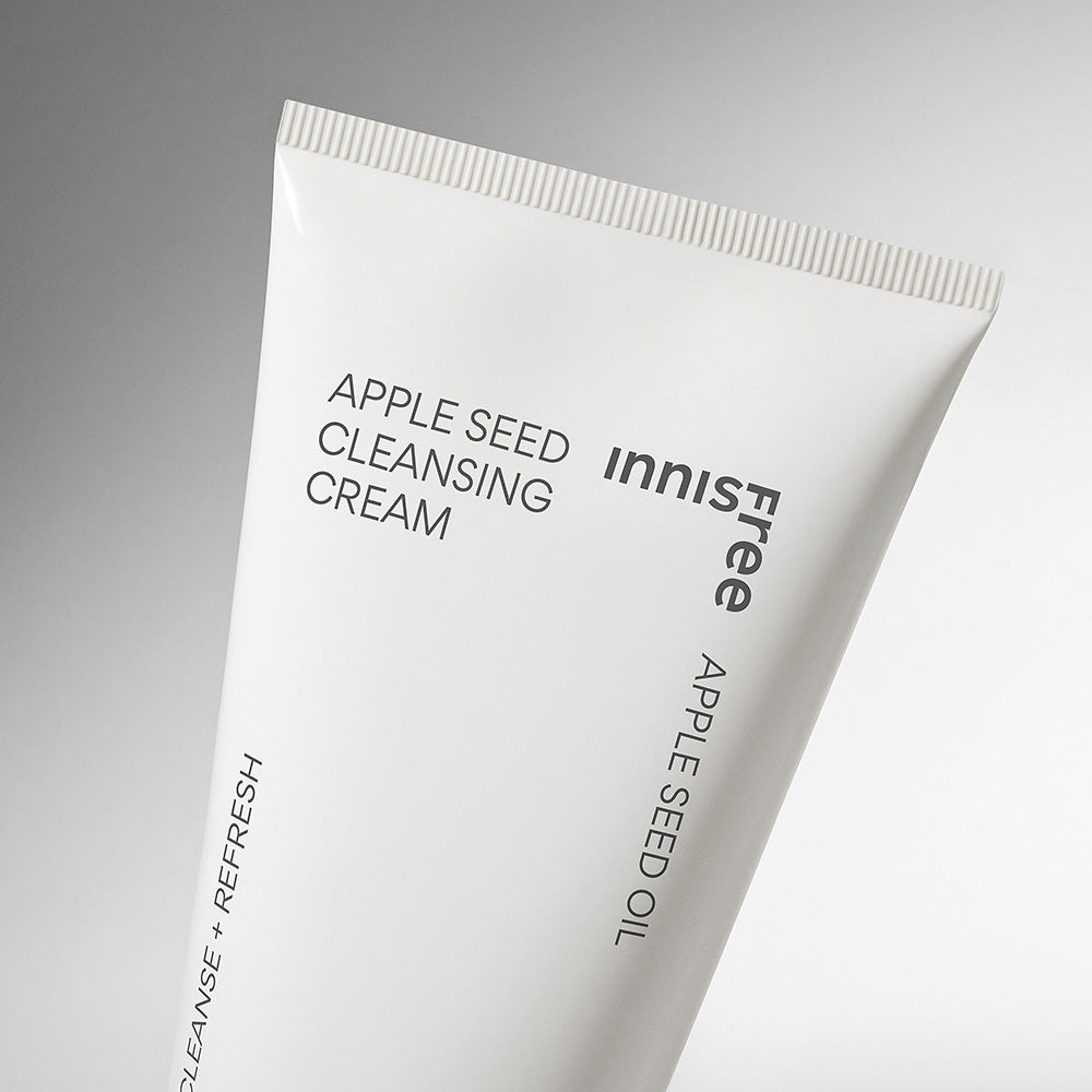 ProtoClinical k-beauty innisfree Apple Seed Cleansing Cream 150ml single upright light beige cleansing cream container with printed label on a clean white background