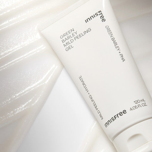ProtoClinical k-beauty Innisfree Green Barley Mild Peeling Gel 120ml single peeling gel tube shown upright with a visible front label on a light background