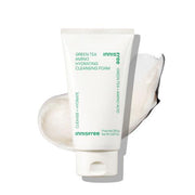 ProtoClinical k-beauty innisfree Green Tea Amino Hydrating Cleansing Foam 250g single upright pale green cleansing foam container centered on a clean white background with a darker right-side shadow.