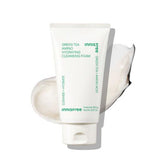ProtoClinical k-beauty innisfree Green Tea Amino Hydrating Cleansing Foam 250g single upright pale green cleansing foam container centered on a clean white background with a darker right-side shadow.