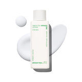 ProtoClinical k-beauty innisfree Green Tea Lotion For Men 150ml shown as a single upright pale green bottle centered on a white background with soft beige side accents.