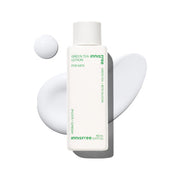 ProtoClinical k-beauty innisfree Green Tea Lotion For Men 150ml shown as a single upright pale green bottle centered on a white background with soft beige side accents.