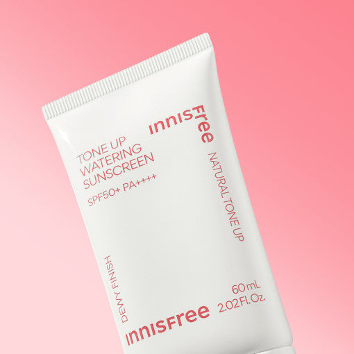 ProtoClinical k-beauty Innisfree Tone up Watering Sunscreen SPF50+ PA++++ 60ml single upright sunscreen tube centered on a white background