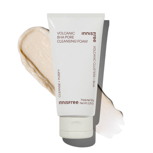 ProtoClinical k-beauty innisfree Volcanic BHA Pore Cleansing Foam 150g single upright cleansing foam container with a visible front label on a clean white background