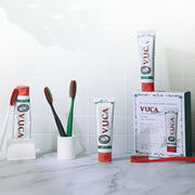 ProtoClinical k-beauty VUCA Classic High Fluoride Toothpaste 110g X 4ea #Aquamint front-facing boxed toothpaste multipack on a clean white background